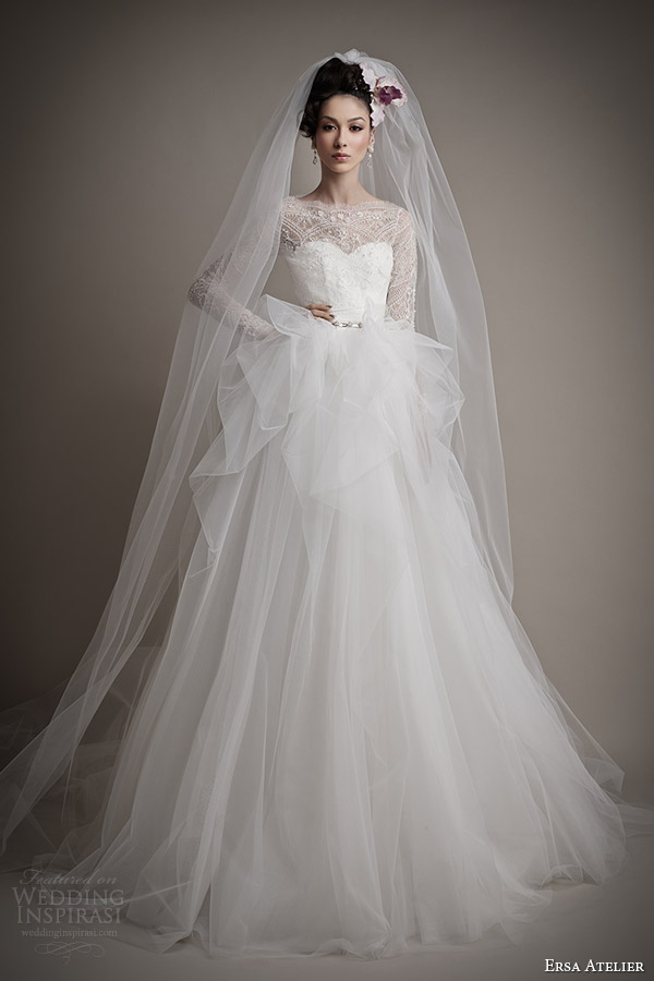 ersa atelier wedding dress 2015 mavia strapless ball gown with long sleeve top