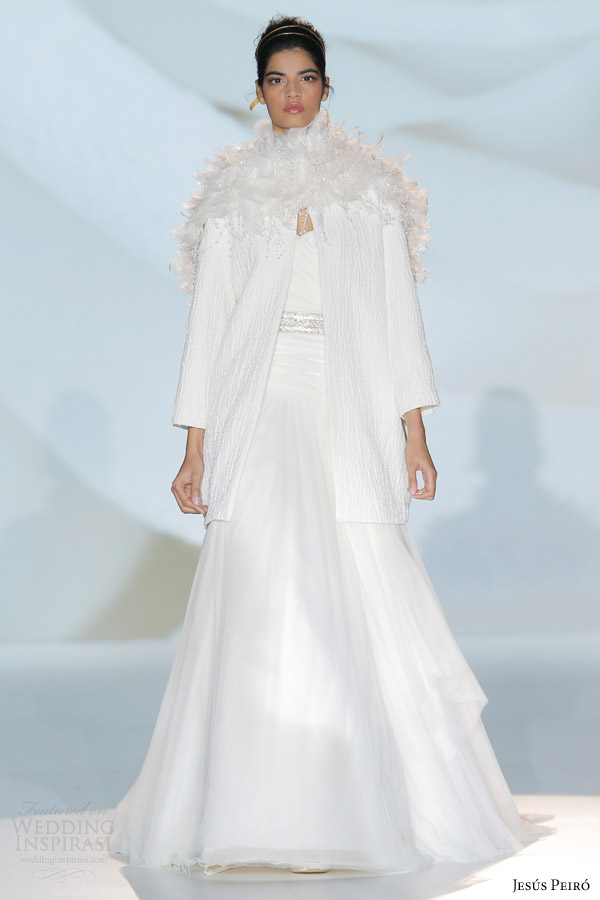 jesus peiro wedding dresses 2015 long sleeve jacket gown