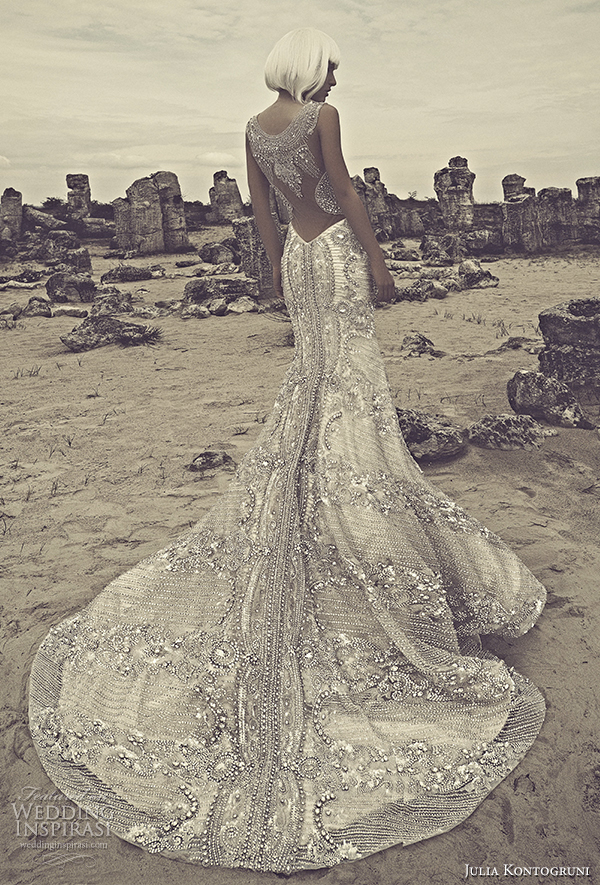 julia kontogruni 2015 beaded wedding dress illusion back view