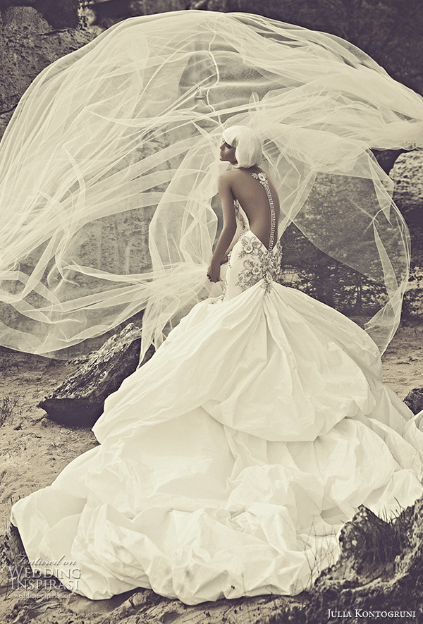 julia kontogruni 2015 wedding dress crystal spine back view