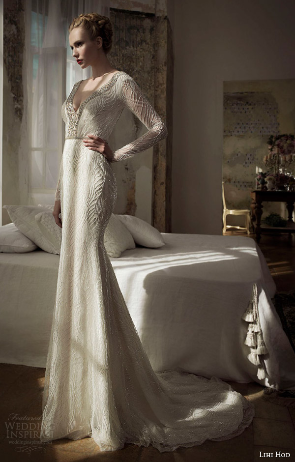 lihi hod 2014 long sleeve wedding dress star dust