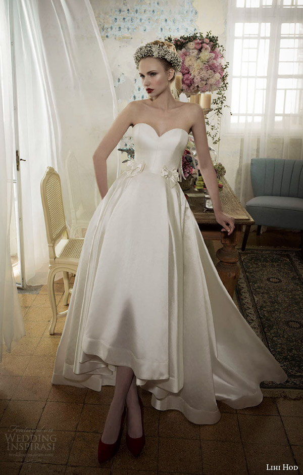 lihi hod bridal spring 2014 strapless wedding dress high low skirt princess fresh