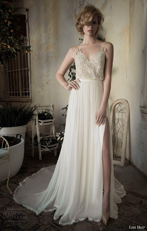 lihi hod wedding dress 2014 camelia blouson gown with bow straps