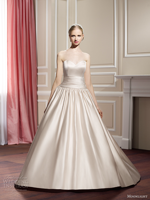 moonlight collection fall 2014 wedding dress j6313 front view