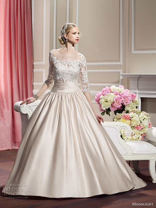 moonlight collection fall 2014 wedding dress j6314 front view