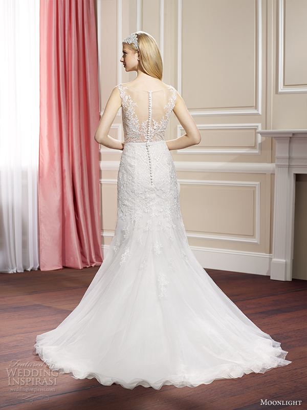 moonlight collection fall 2014 wedding dress j6316 back view 2