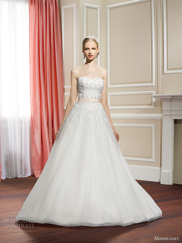 moonlight collection fall 2014 wedding dress j6318 front view