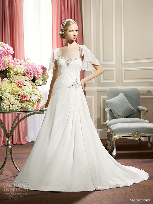 moonlight collection fall 2014 wedding dress j6319 front view