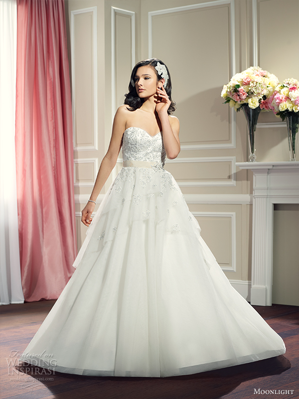 moonlight collection fall 2014 wedding dress j6320 front view