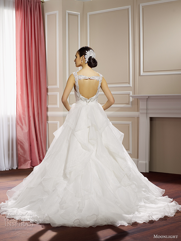 moonlight collection fall 2014 wedding dress j6321 back view 2