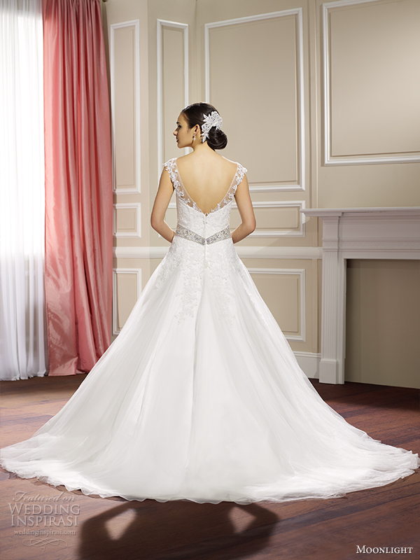 moonlight collection fall 2014 wedding dress j6323 back view