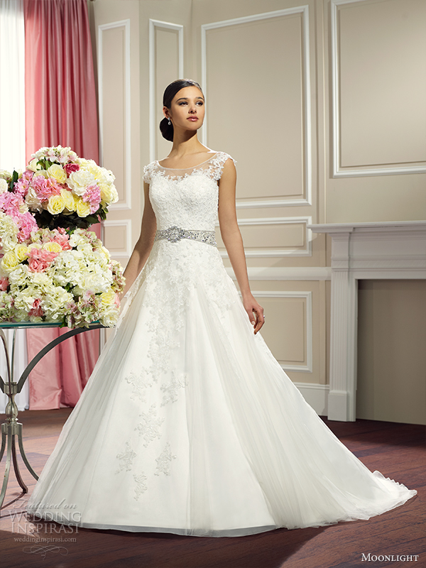 moonlight collection fall 2014 wedding dress j6323 front view