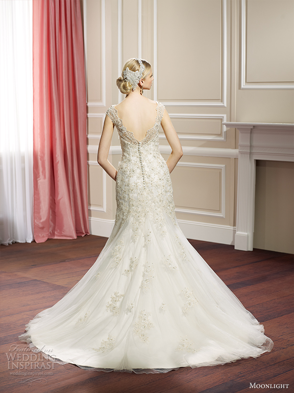 moonlight collection fall 2014 wedding dress j6328 back view