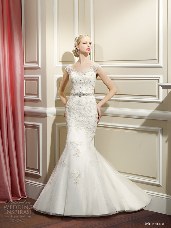 moonlight collection fall 2014 wedding dress j6328 front view