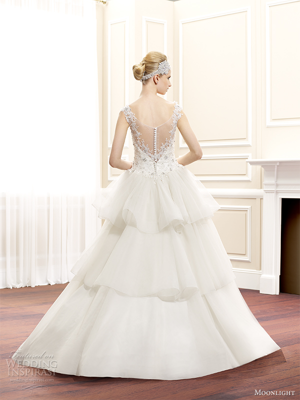moonlight couture fall 2014 wedding dress h1260 back view