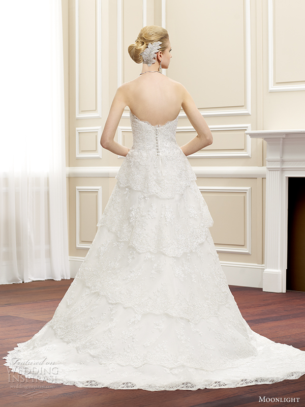 moonlight couture fall 2014 wedding dress h1261 back view
