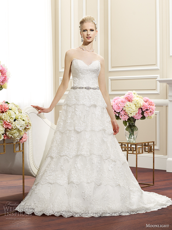 moonlight couture fall 2014 wedding dress h1261 front view