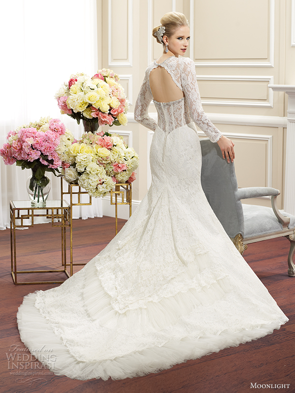 moonlight couture fall 2014 wedding dress h1262 back view 2