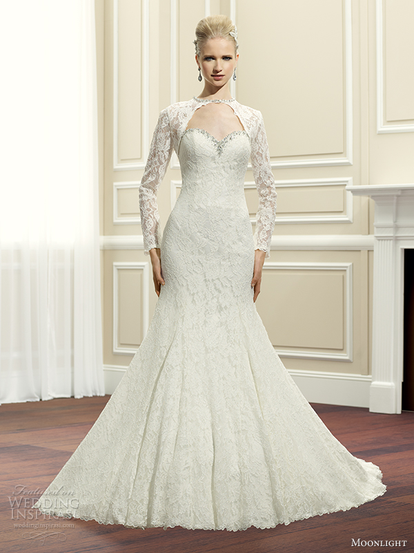 moonlight couture fall 2014 wedding dress h1262 front view 2