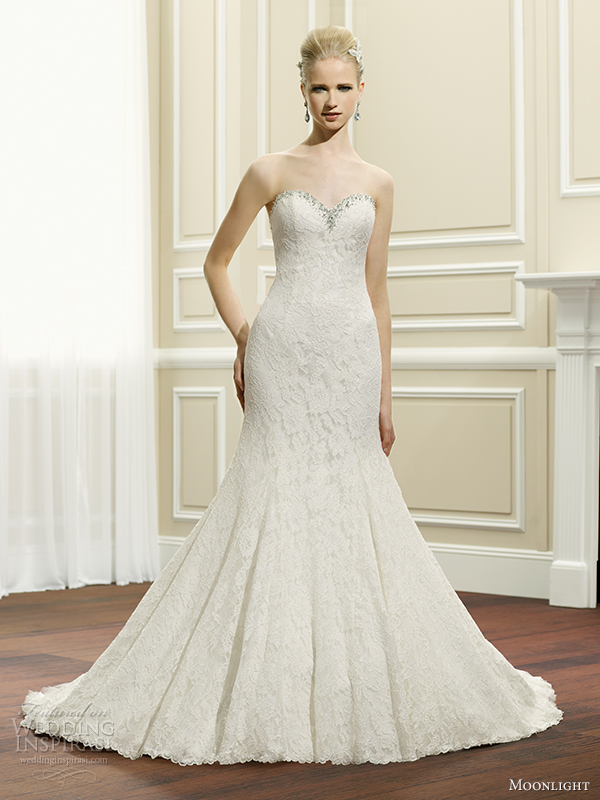 moonlight couture fall 2014 wedding dress h1262 front view