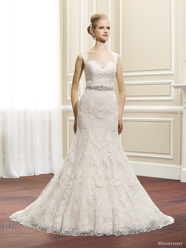 moonlight couture fall 2014 wedding dress h1263 front view 2