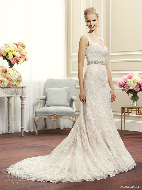 moonlight couture fall 2014 wedding dress h1263 front view