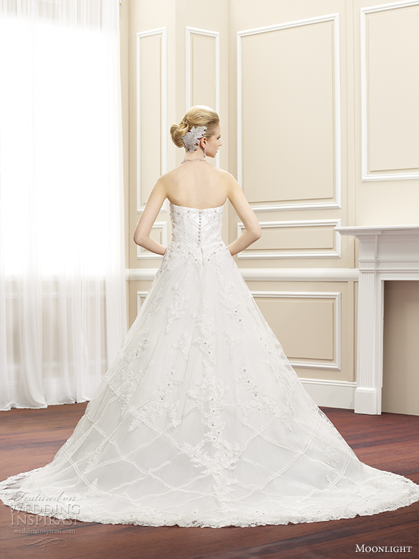 moonlight couture fall 2014 wedding dress h1265 back view