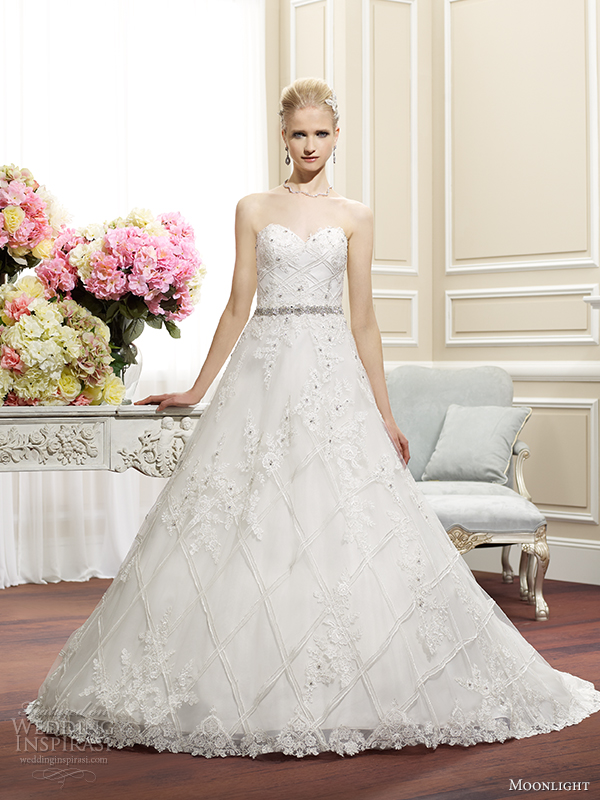 moonlight couture fall 2014 wedding dress h1265 front view