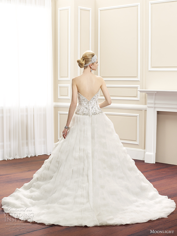 moonlight couture fall 2014 wedding dress h1266 back view