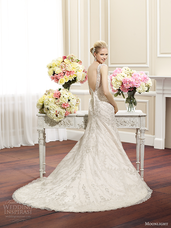 moonlight couture fall 2014 wedding dress h1268 back view