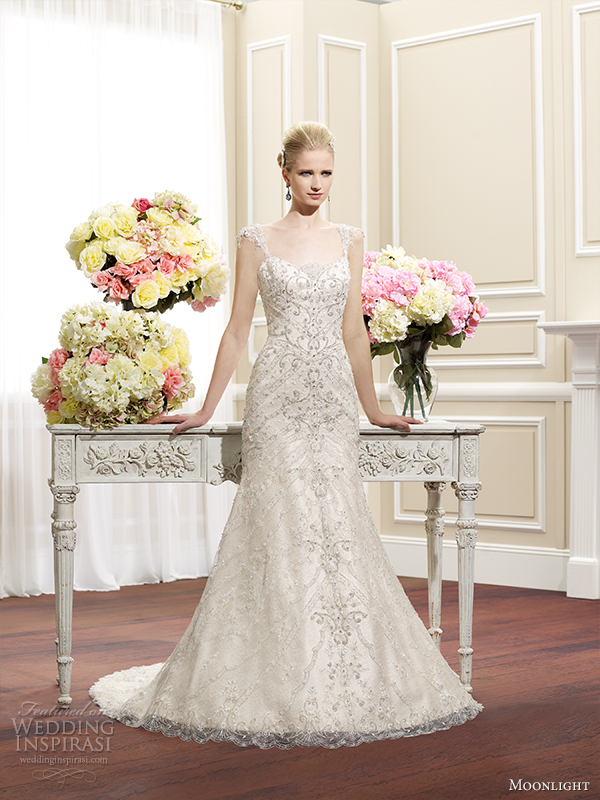 moonlight couture fall 2014 wedding dress h1268 front view