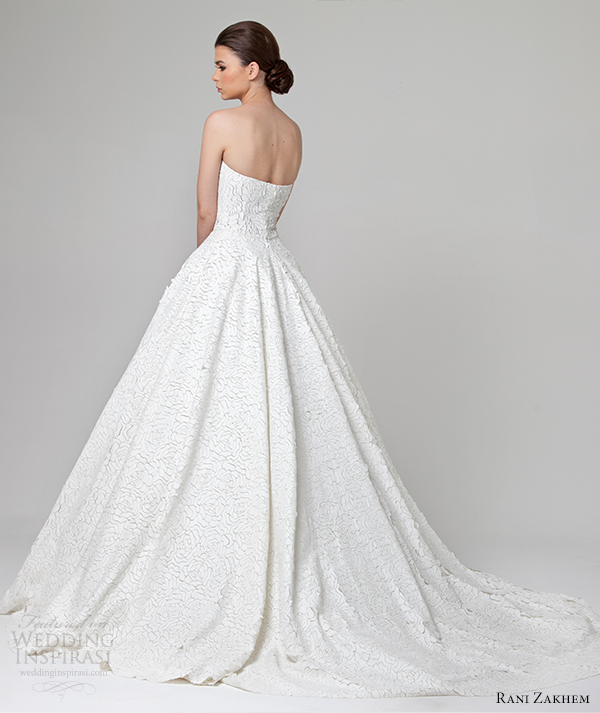 rani zakhem bridal spring 2014 strapless wedding dress back view