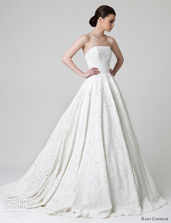 rani zakhem bridal spring 2014 strapless wedding dress