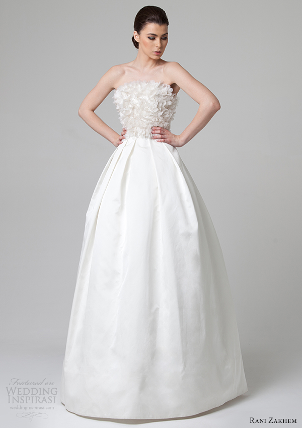 rani zakhem bridal spring summer 2014 wedding dress strapless