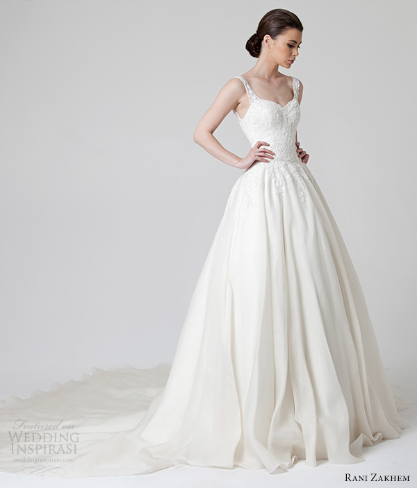 rani zakhem bridal spring summer 2014 wedding dress with straps