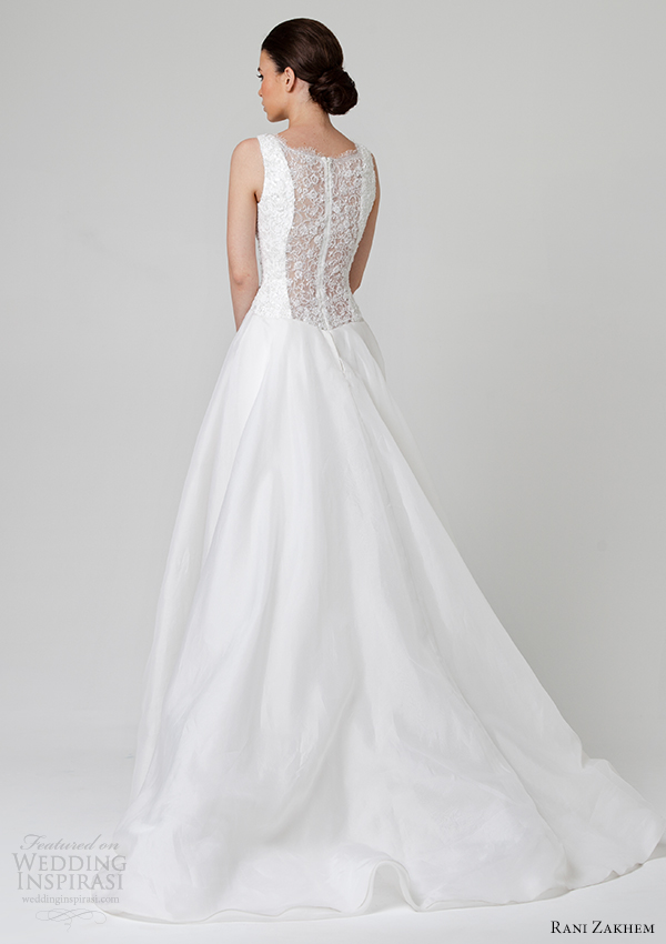 rani zakhem wedding dress spring 2014 sleeveless gown straps back view