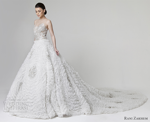 rani zakhem wedding dresses spring 2014 ball gown train front view