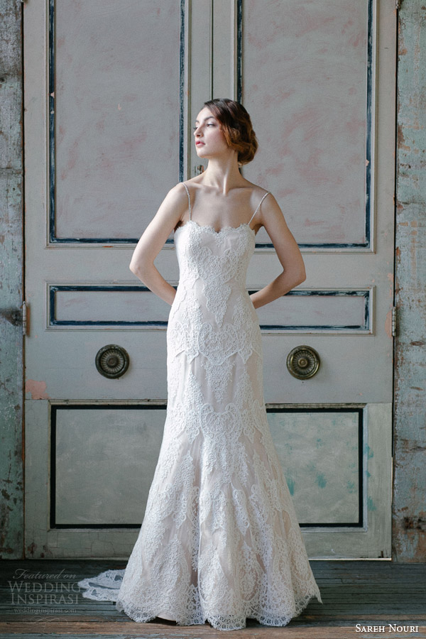 sareh nouri spring 2015 etienne french alencon lace trumpet wedding dress