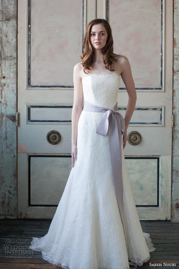 sareh nouri wedding dresses spring 2015 magnolia strapless lace gown sash