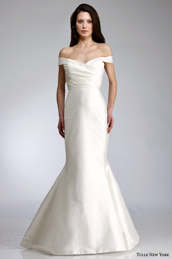 tulle new york antonio gual spring 2015 wedding dress ana maria off shoulder straps