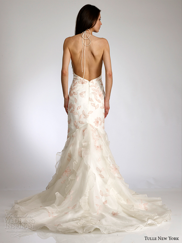 tulle new york s2015 wedding dress koi brittainy back view tie halter straps tulle new york s2015 wedding dress koi brittainy back view tie halter straps