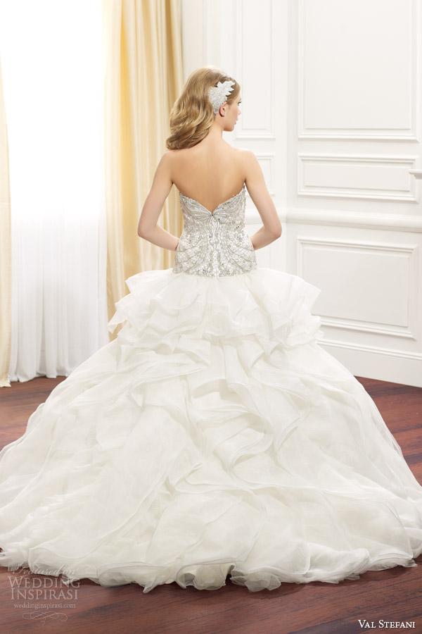 val stefani fall 2014 strapless ballgown wedding dress d8076 back view