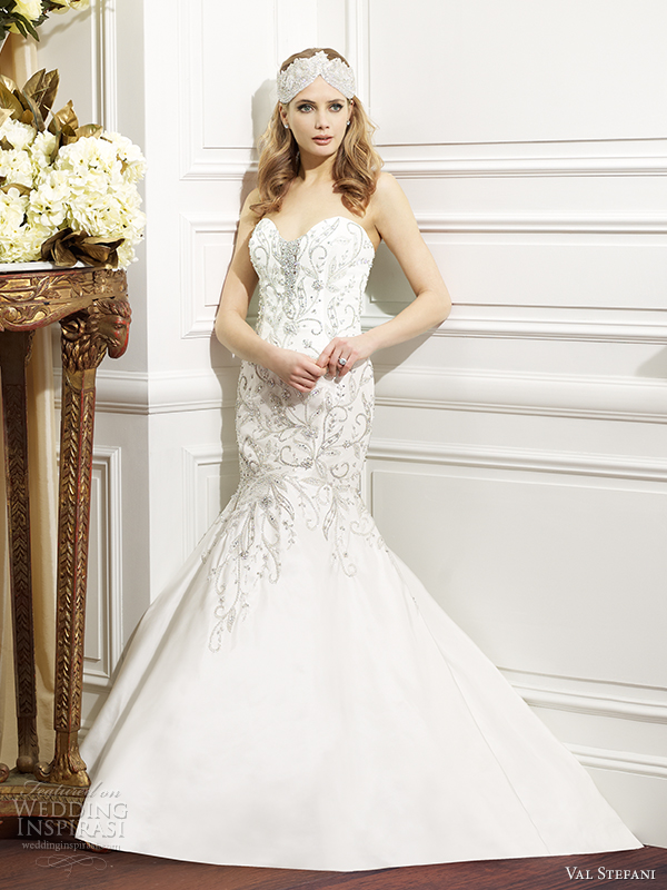 val stefani fall 2014 wedding dress d8072 front view 2