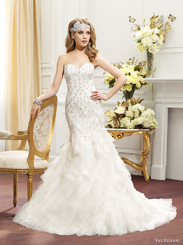 val stefani fall 2014 wedding dress d8077 front view