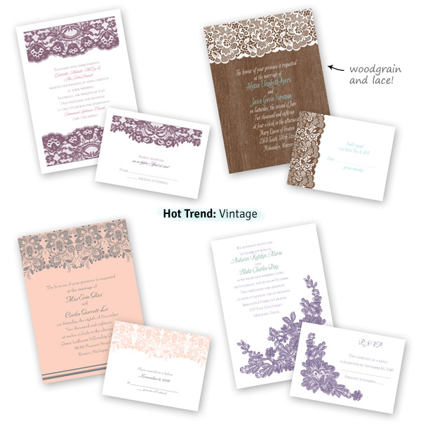 anns bridal bargains bridal trend vintage woodgrain lace wedding invitation cards