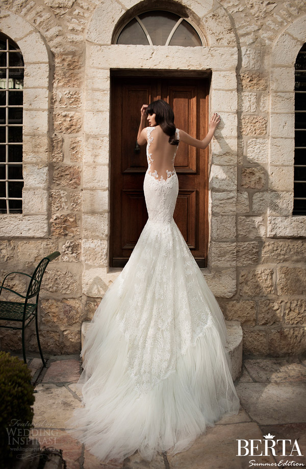 berta bridal 2015 sleeveless wedding dress sexy illusion full back view berta bridal 2015 sleeveless wedding dress sexy illusion full back view