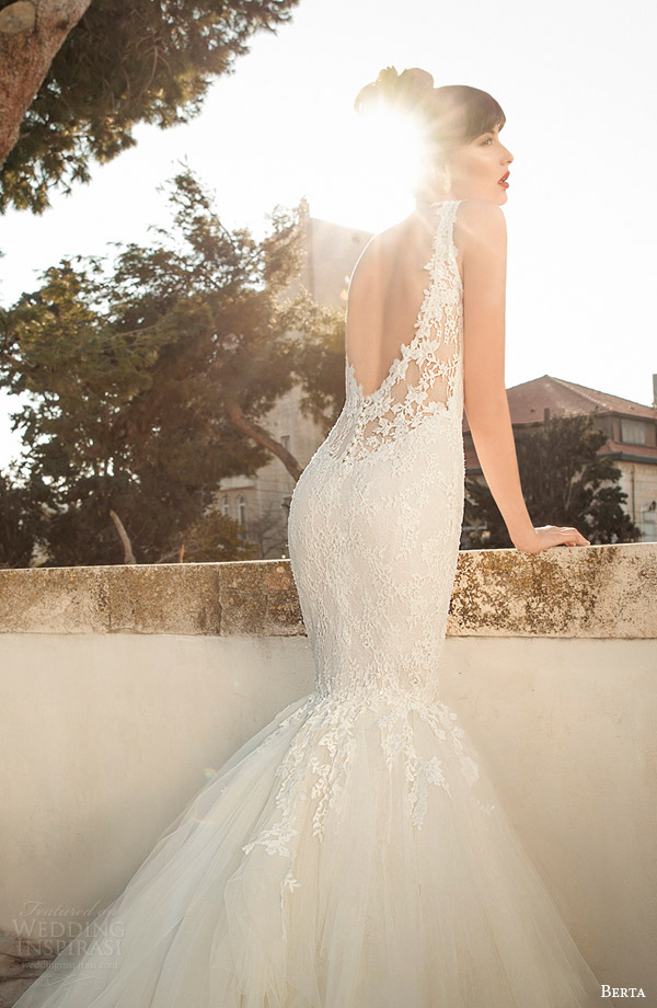 berta bridal edition 2014 2015 sleeveless mermaid wedding dress straps close up