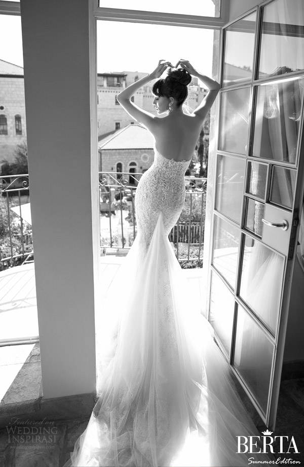 berta wedding dress summer edition 2014 strapless mermaid gown back berta wedding dress summer edition 2014 strapless mermaid gown back