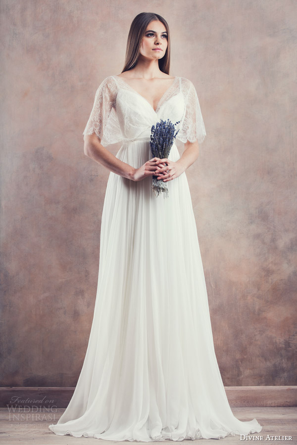 divine atelier bridal 2014 desire wedding dress lace cape sleeves