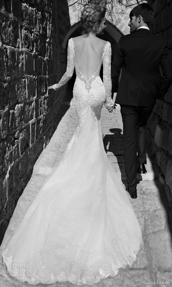 galia lahav bridal 2015 navona long sleeve sheath wedding dress back